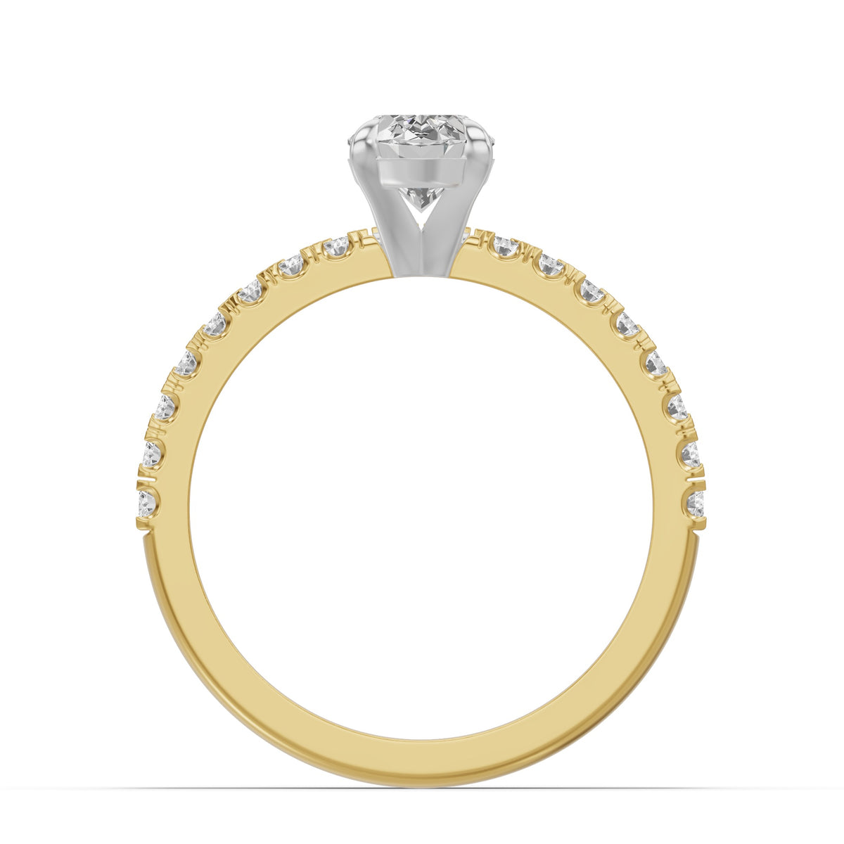 Micro-Pavé Bridal Set — Oval — 1.0 ct 14k Yellow Gold