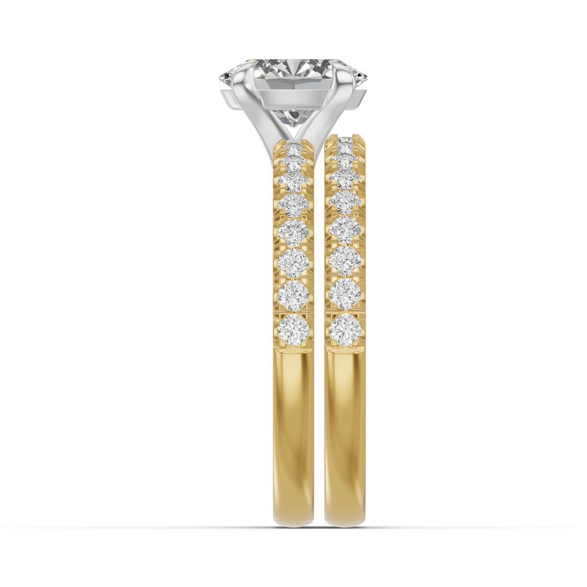 Micro-Pavé Bridal Set — Oval — 1.0 ct 14k Yellow Gold