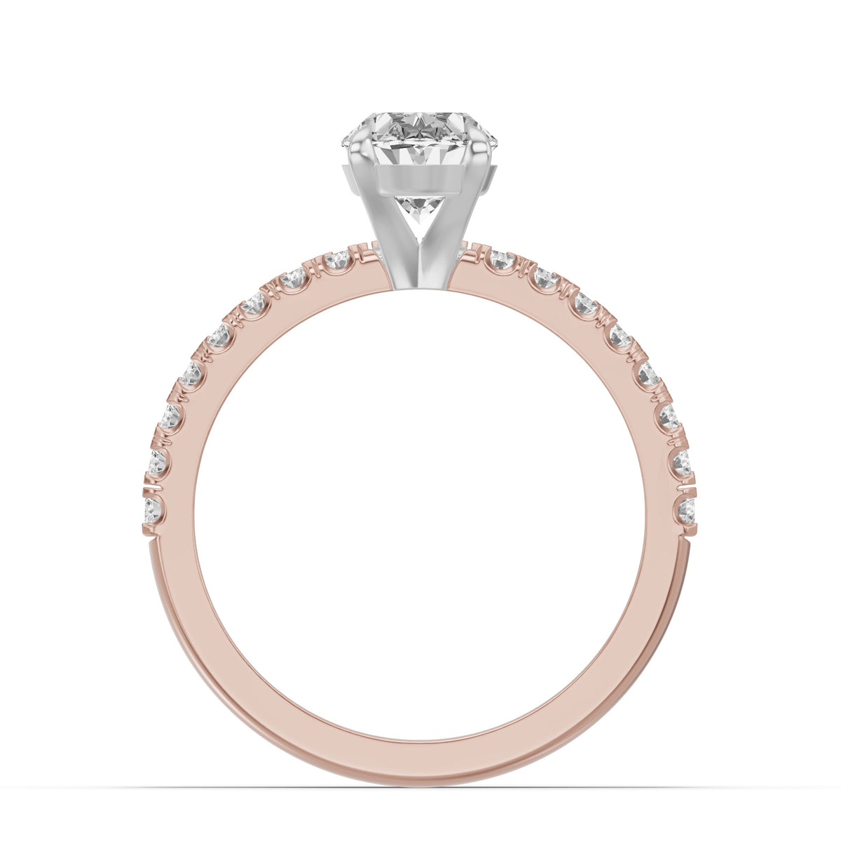 Micro-Pavé Bridal Set — Oval — 1.5 ct 14k Rose Gold