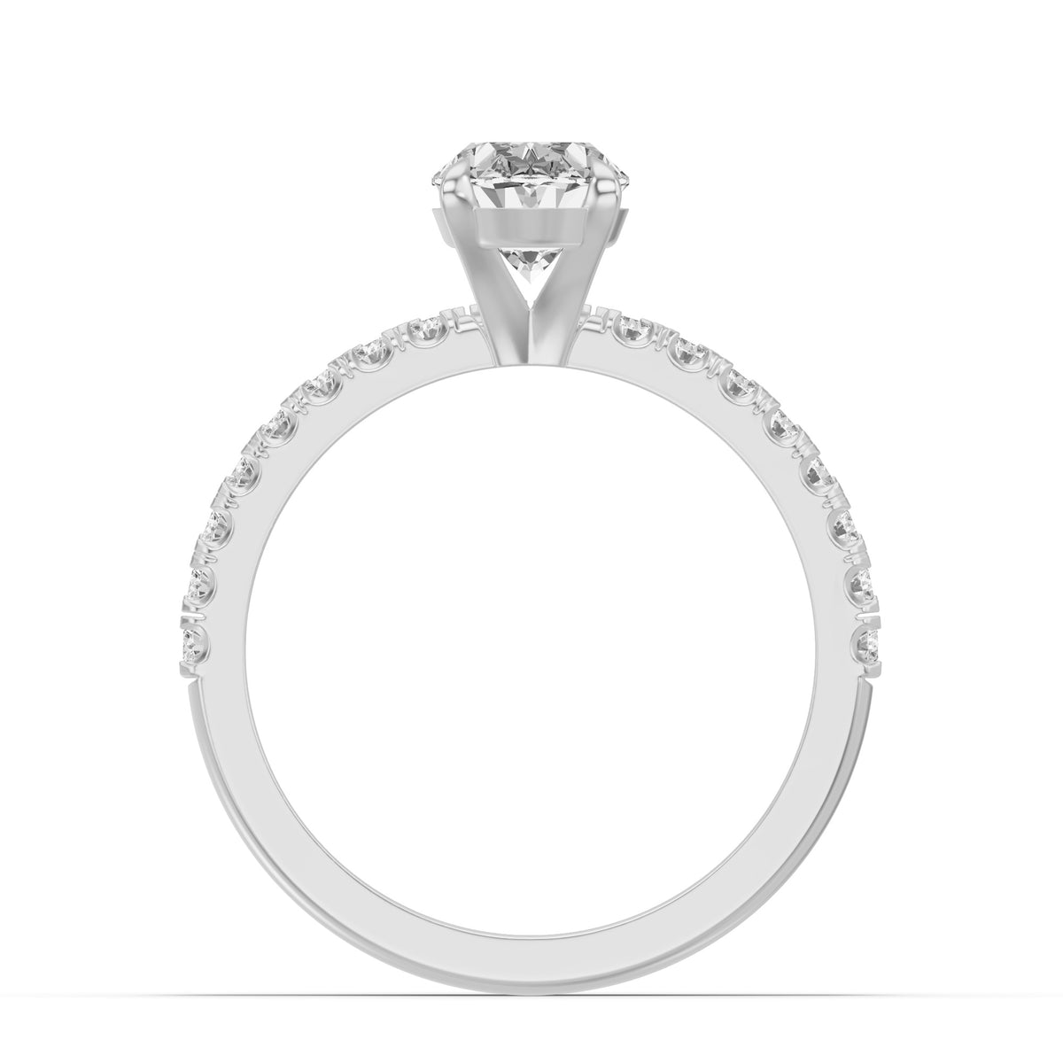 Micro-Pavé Bridal Set — Oval — 1.5 ct 14k White Gold