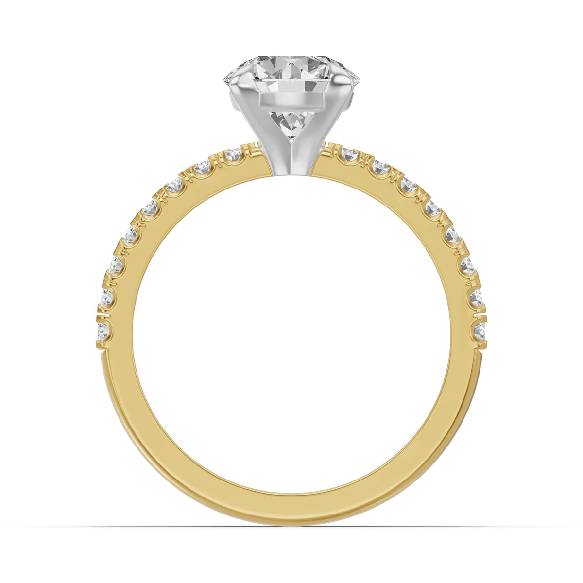Micro-Pavé Bridal Set — Round — 1.5 ct 14k Yellow Gold