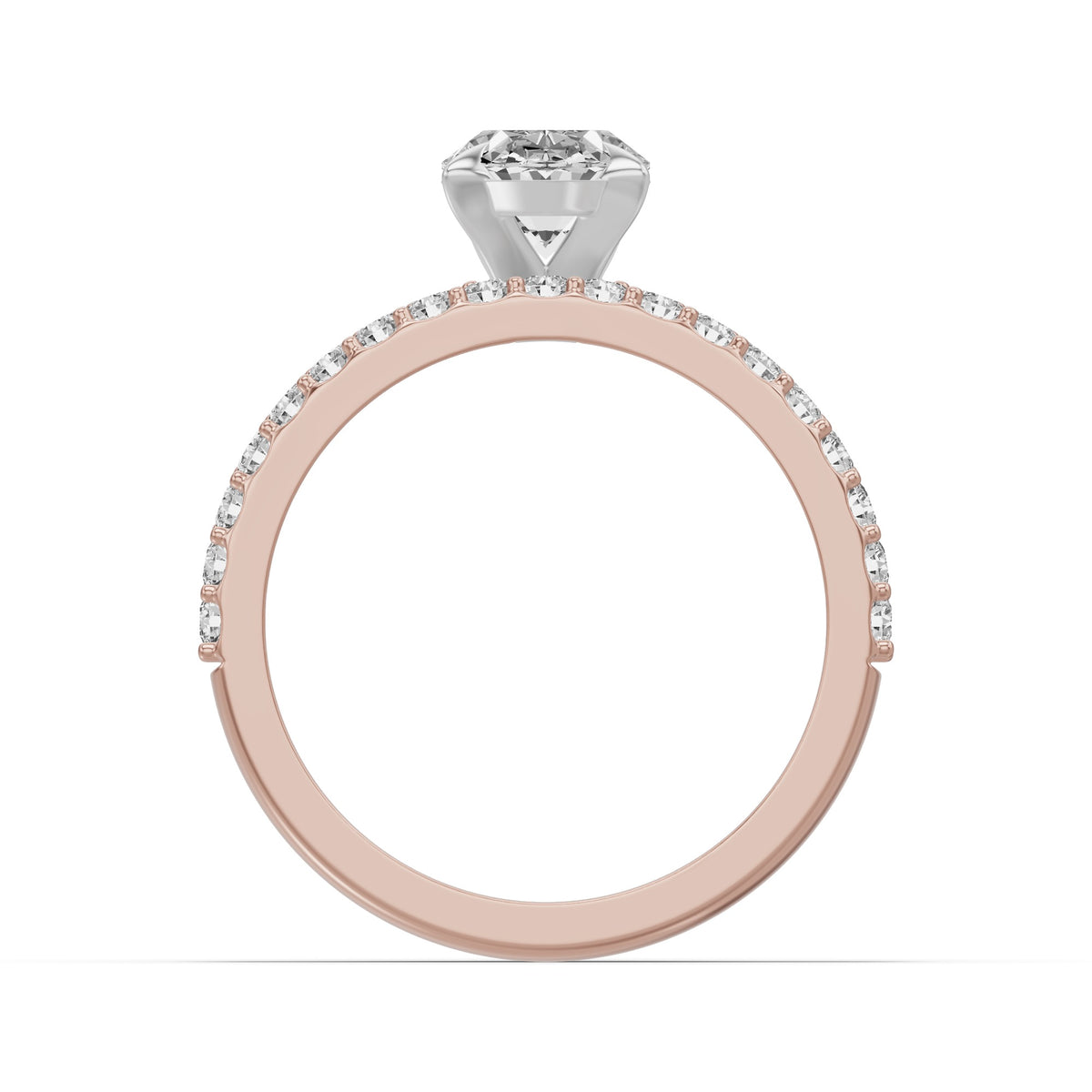 Micro-Pavé Bridal Set — Oval — 2.0 ct 14k Rose Gold