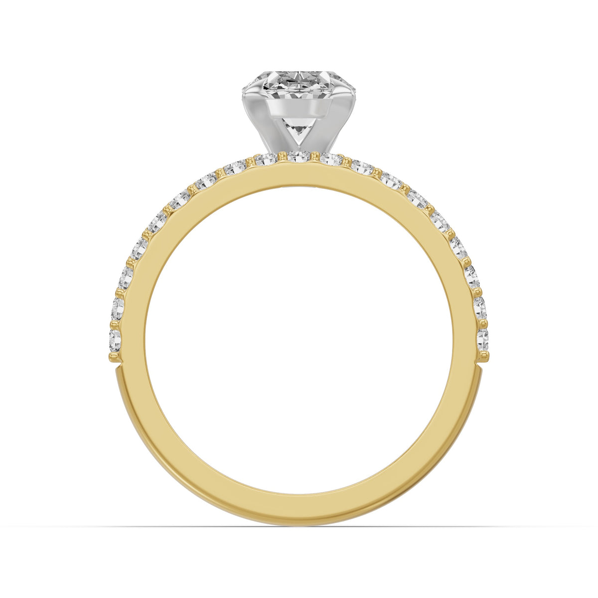 Micro-Pavé Bridal Set — Oval — 2.0 ct 14k Yellow Gold