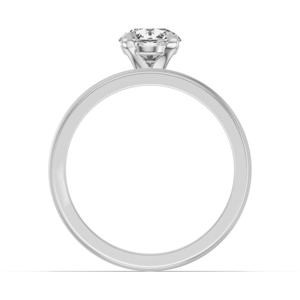 Classic Solitaire Bridal Set — Round — 1.0 ct 14k White Gold