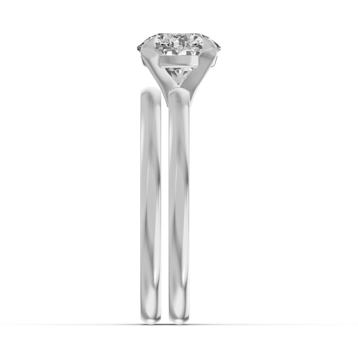 Classic Solitaire Bridal Set — Round — 1.5 ct 14k White Gold