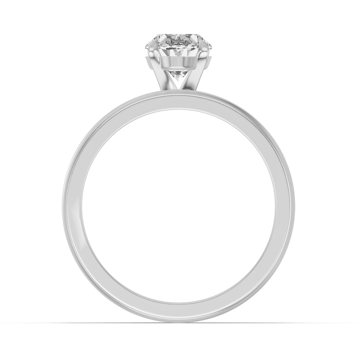 Classic Solitaire Bridal Set — Oval — 1.5 ct 14k White Gold