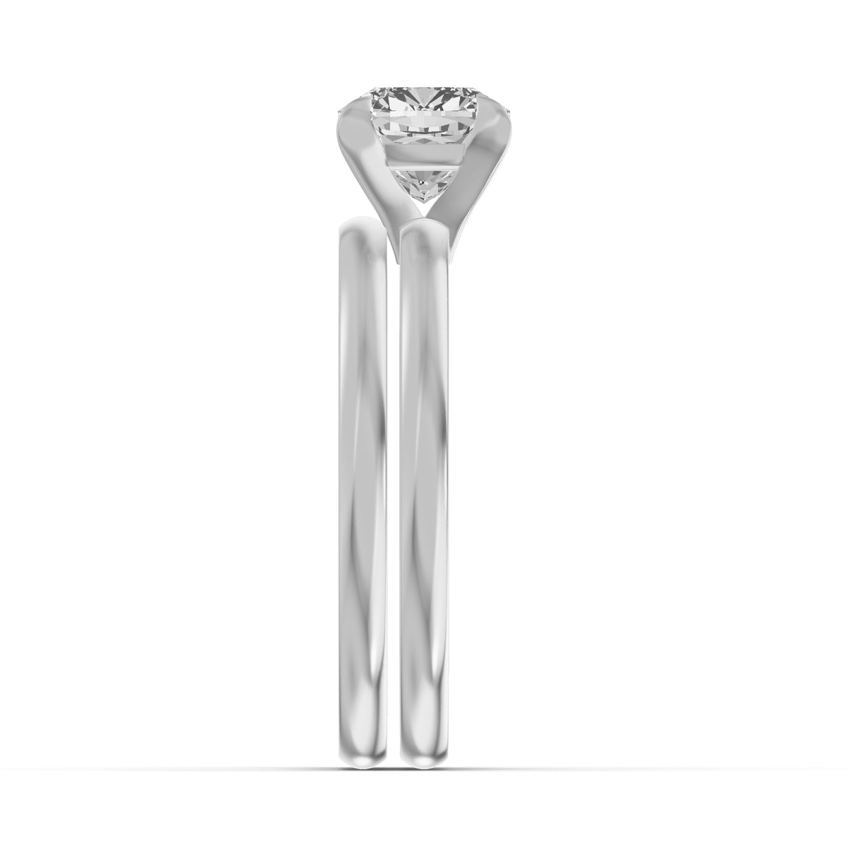 Classic Solitaire Bridal Set — Cushion — 1.5 ct 14k White Gold