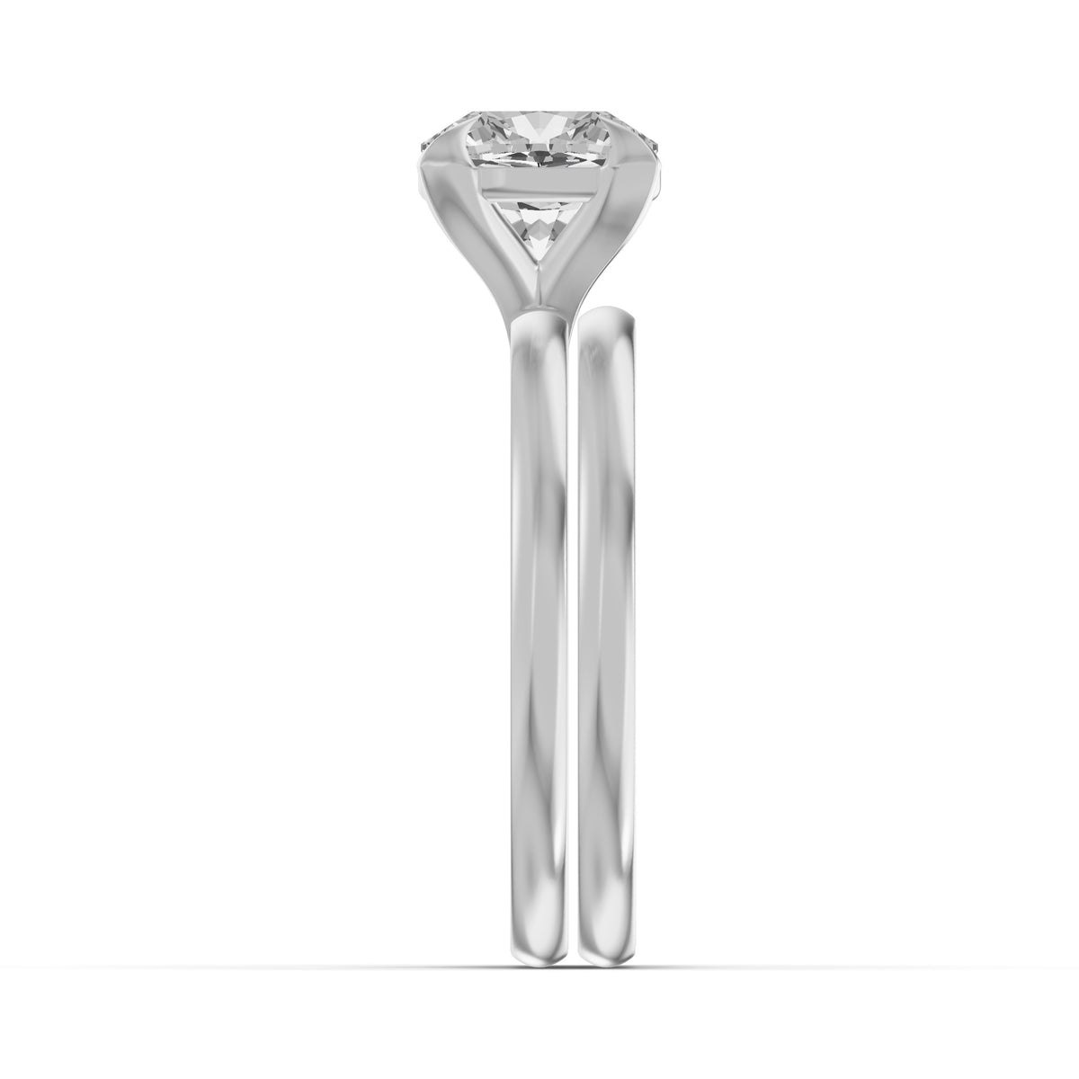 Classic Solitaire Bridal Set — Cushion — 2.0 ct 14k White Gold