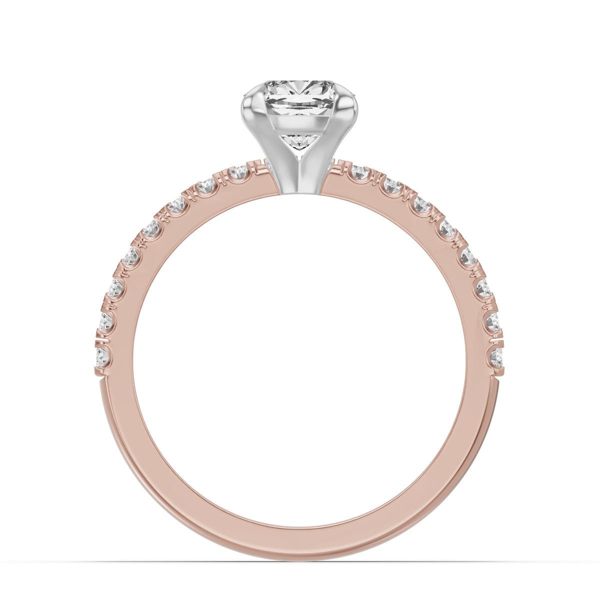 Micro-Pavé Bridal Set — Cushion — 1.0 ct 14k Rose Gold