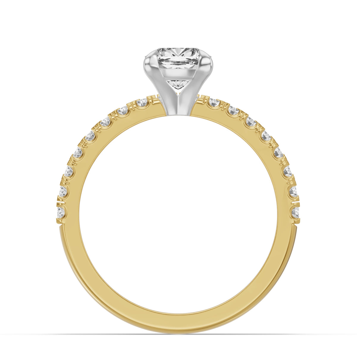 Micro-Pavé Bridal Set — Cushion — 1.0 ct 14k Yellow Gold