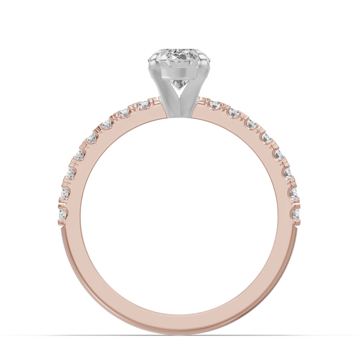 Micro-Pavé Bridal Set — Oval — 1.0 ct 14k Rose Gold