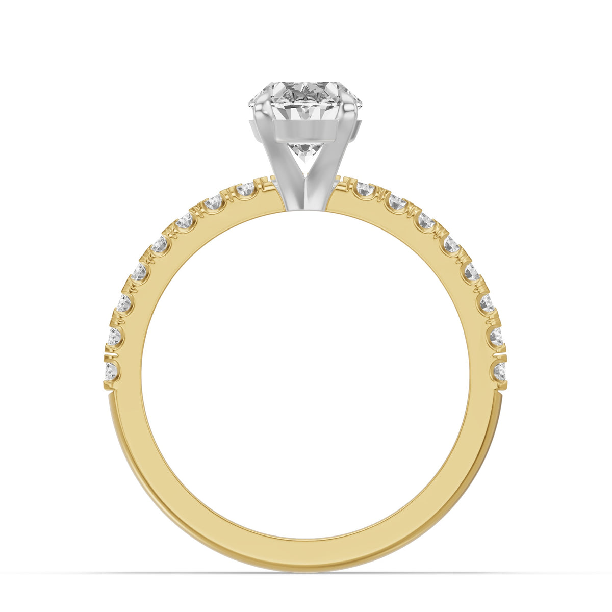 Micro-Pavé Bridal Set — Oval — 1.5 ct 14k Yellow Gold