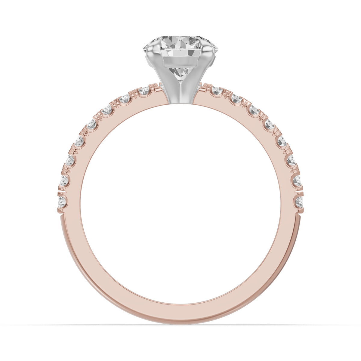 Micro-Pavé Bridal Set — Round — 1.0 ct 14k Rose Gold