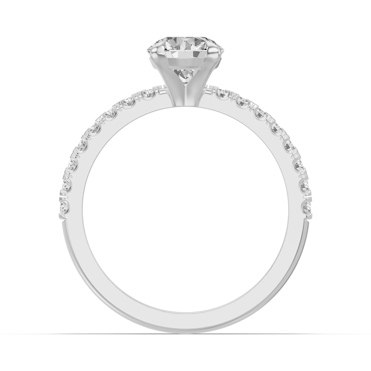 Micro-Pavé Bridal Set — Round — 1.0 ct 14k White Gold