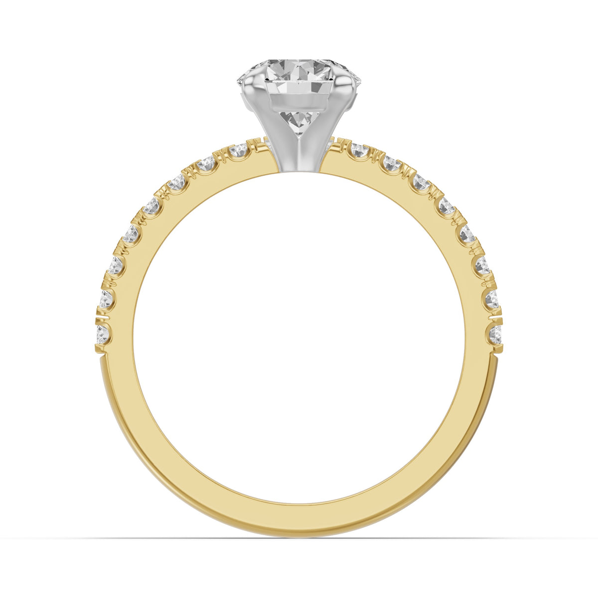 Micro-Pavé Bridal Set — Round — 1.0 ct 14k Yellow Gold