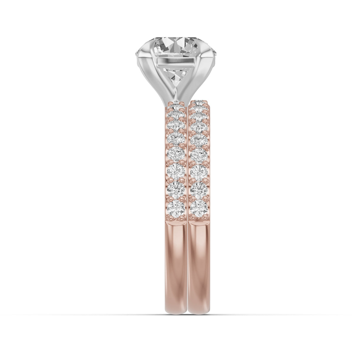 Micro-Pavé Bridal Set — Round — 2.0 ct 14k Rose Gold
