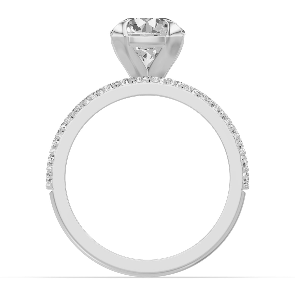 Micro-Pavé Bridal Set — Round — 2.0 ct 14k White Gold