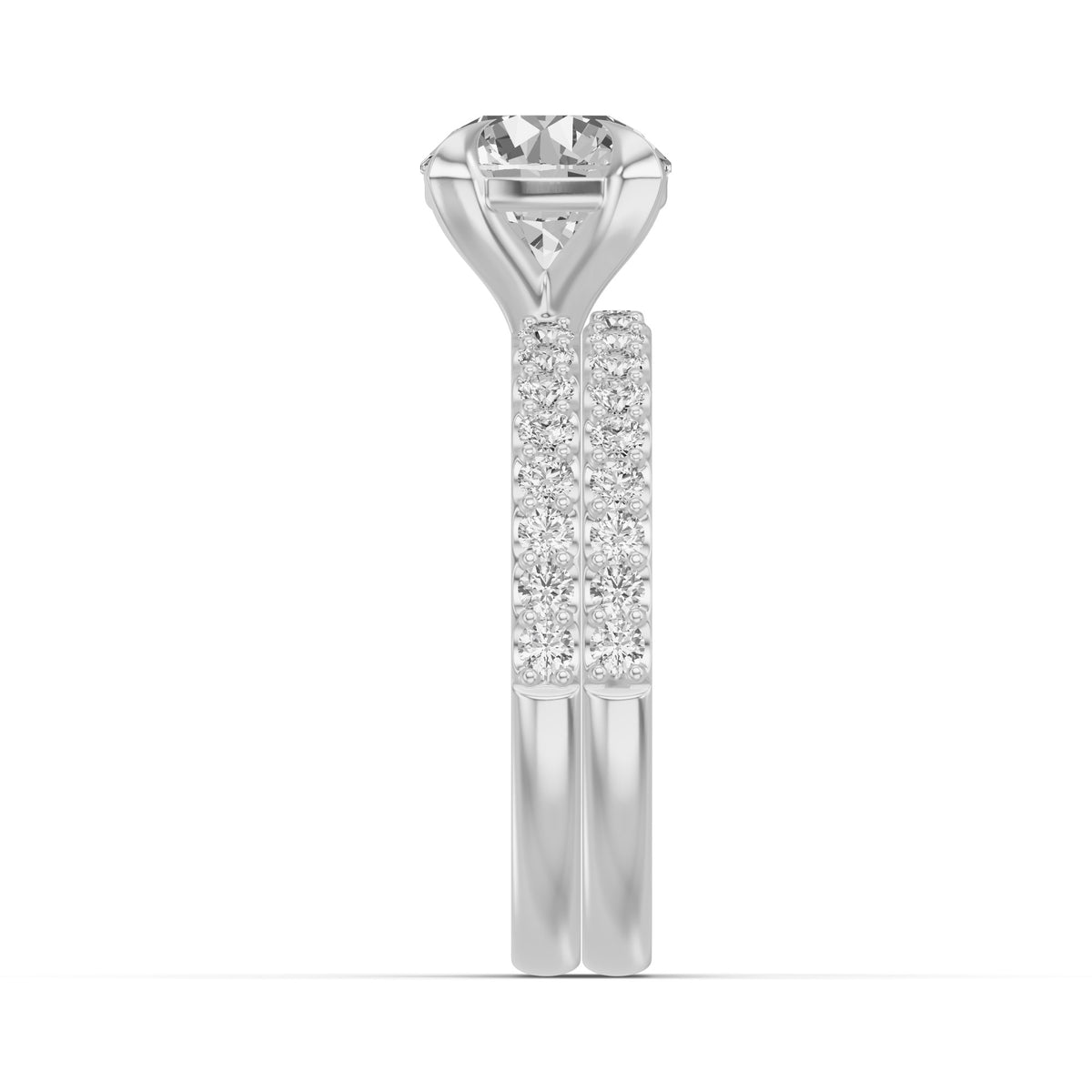 Micro-Pavé Bridal Set — Round — 2.0 ct 14k White Gold