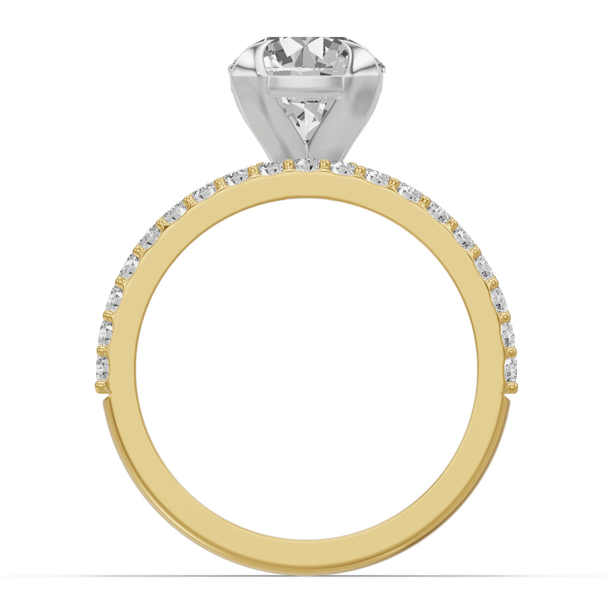 Micro-Pavé Bridal Set — Round — 2.0 ct 14k Yellow Gold