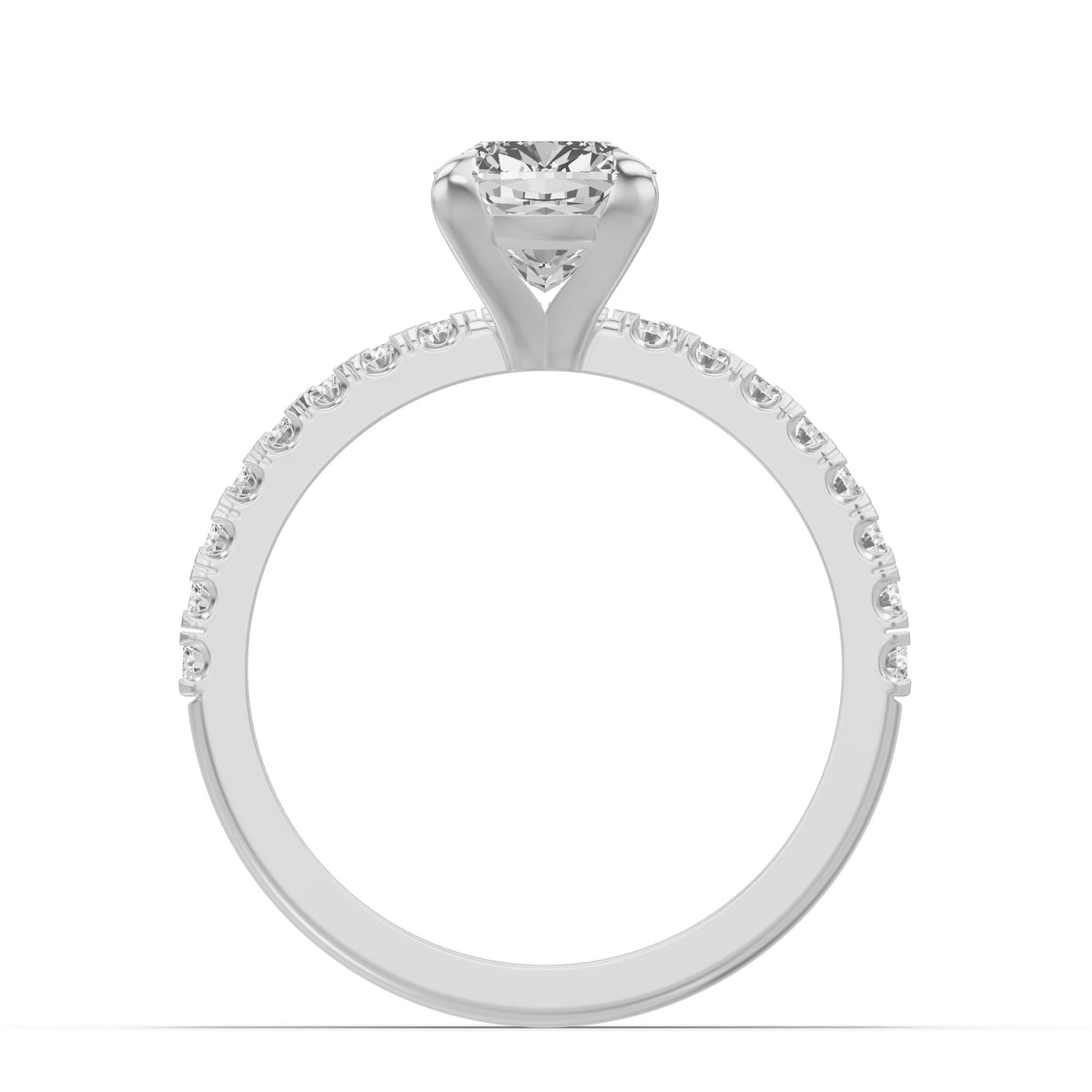 Micro-Pavé Bridal Set — Cushion — 1.5 ct 14k White Gold