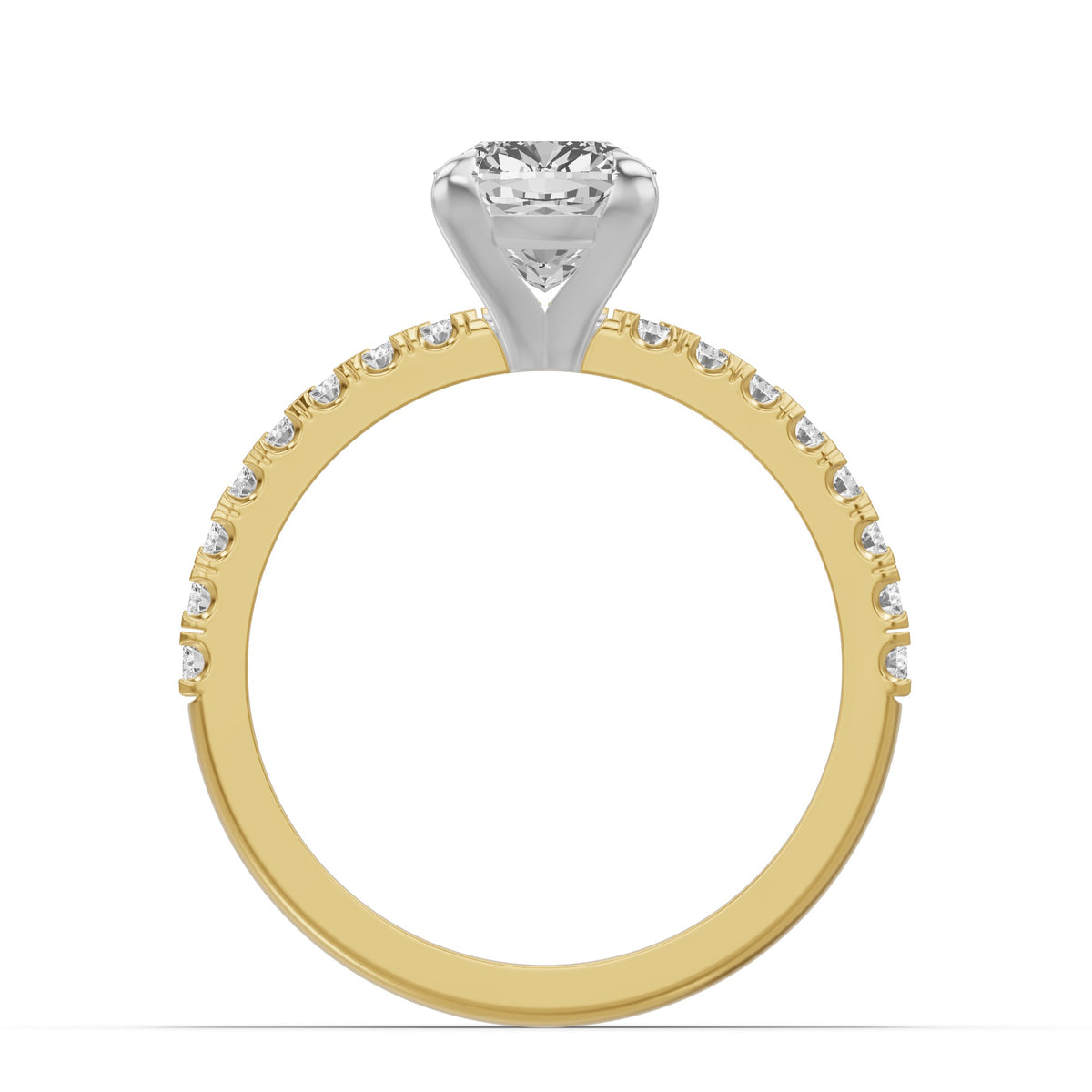 Micro-Pavé Bridal Set — Cushion — 1.5 ct 14k Yellow Gold