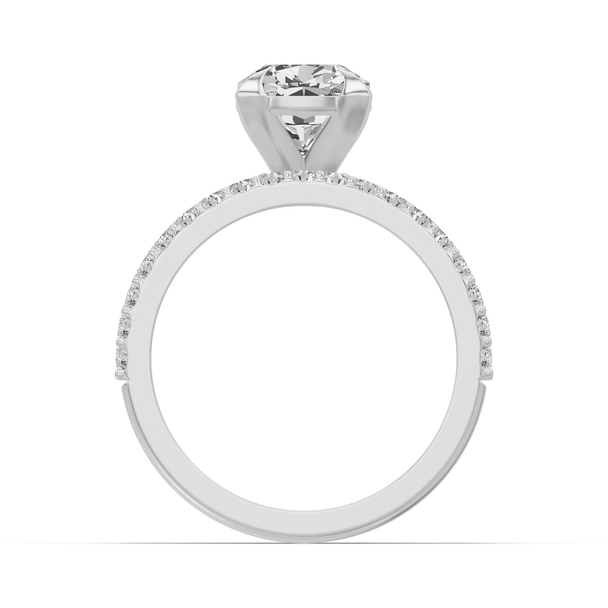 Micro-Pavé Bridal Set — Cushion — 2.0 ct 14k White Gold