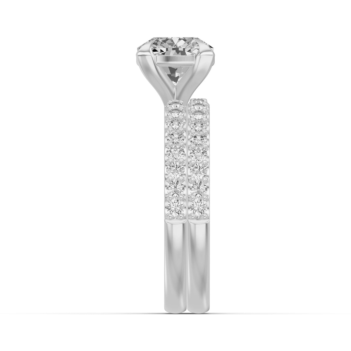 Micro-Pavé Bridal Set — Cushion — 2.0 ct 14k White Gold