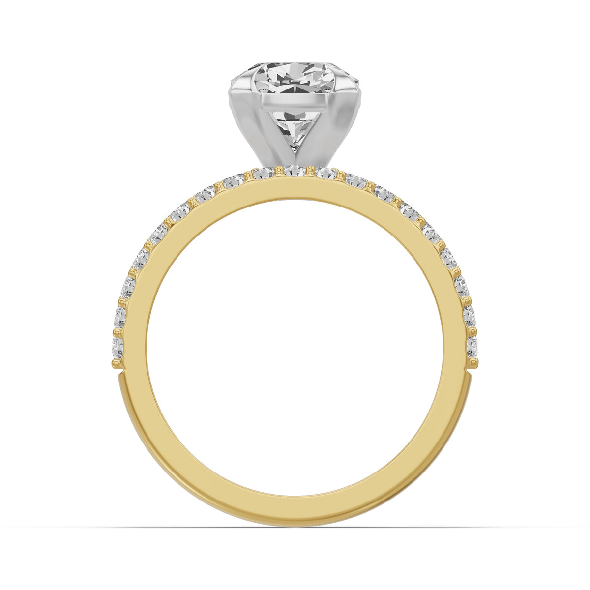 Micro-Pavé Bridal Set — Cushion — 2.0 ct 14k Yellow Gold