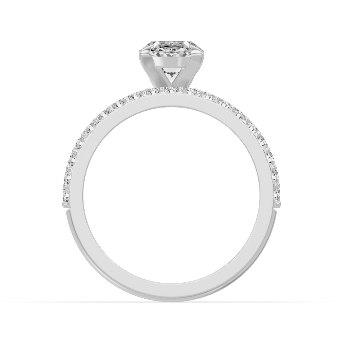 Micro-Pavé Bridal Set — Oval — 2.0 ct 14k White Gold