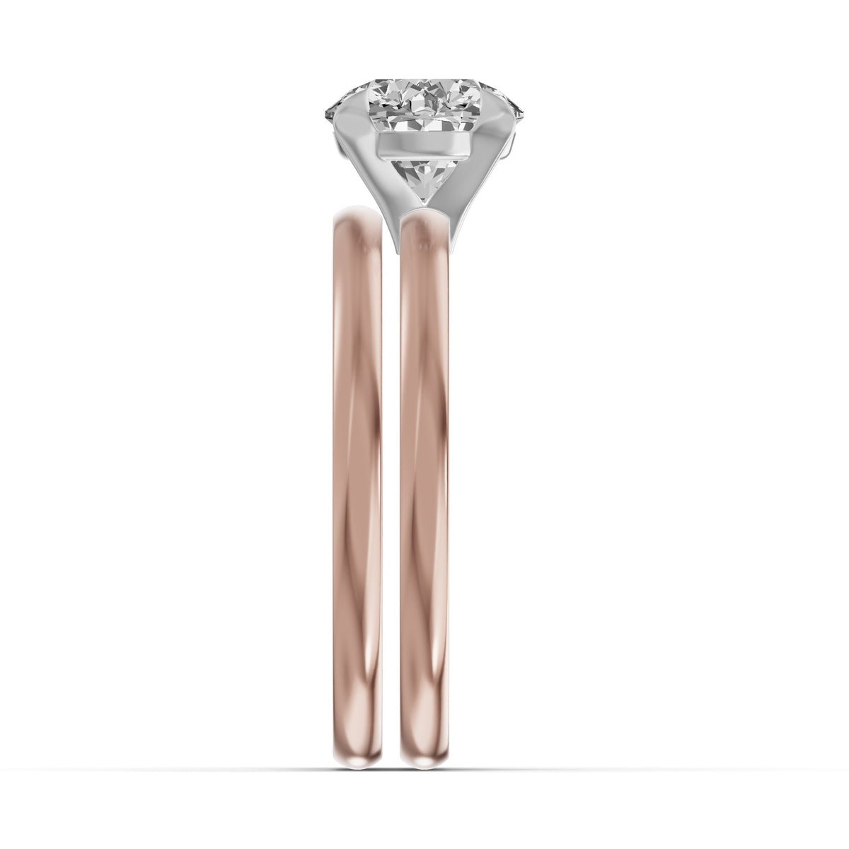 Classic Solitaire Bridal Set — Round — 1.5 ct 14k Rose Gold