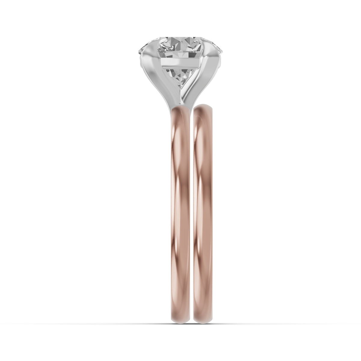 Classic Solitaire Bridal Set — Round — 2.0 ct 14k Rose Gold