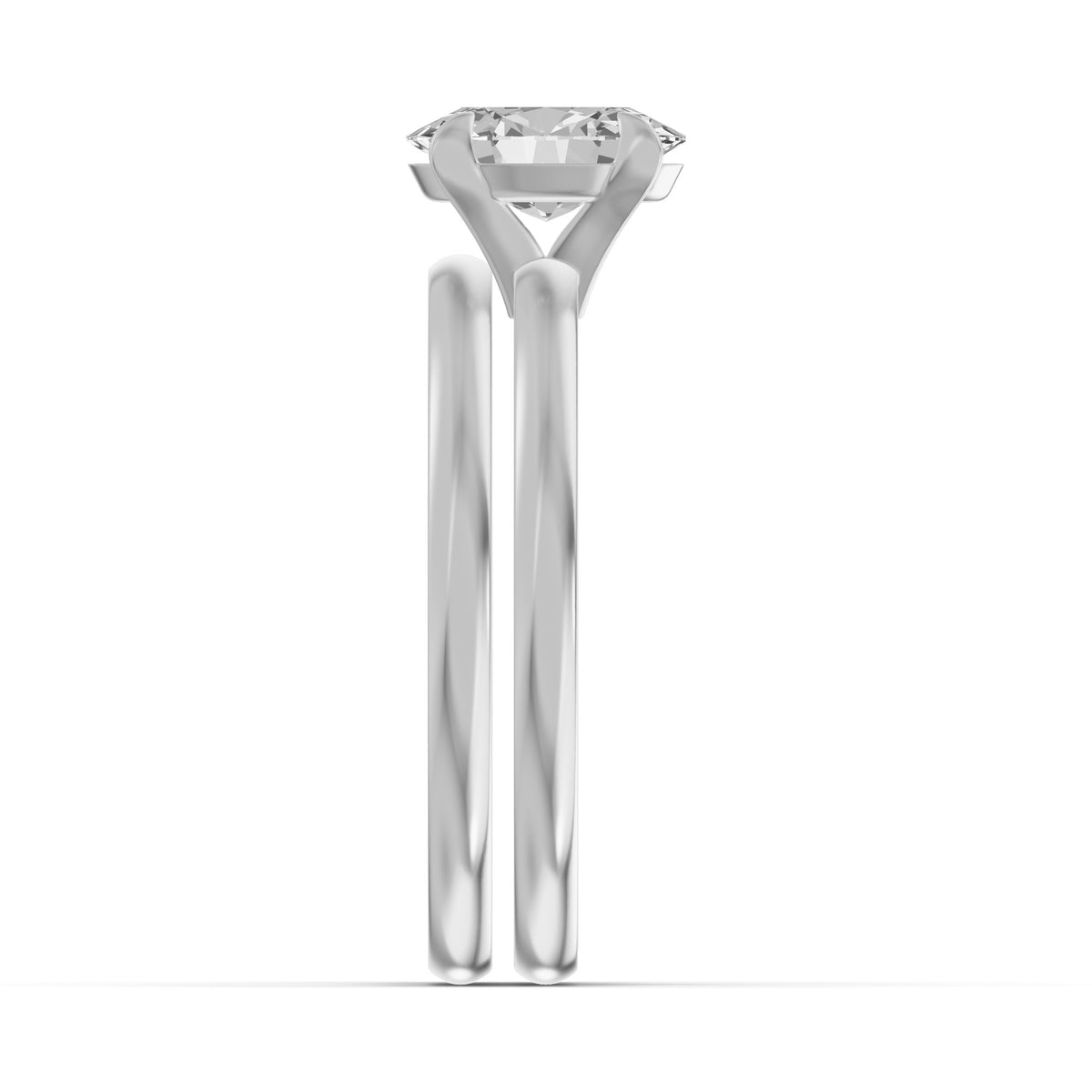 Classic Solitaire Bridal Set — Oval — 1.0 ct 14k White Gold