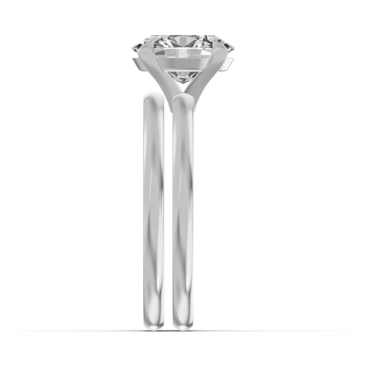 Classic Solitaire Bridal Set — Oval — 1.5 ct 14k White Gold