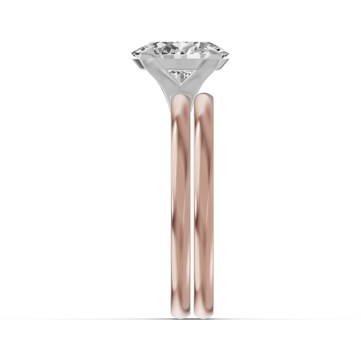 Classic Solitaire Bridal Set — Oval — 2.0 ct 14k Rose Gold