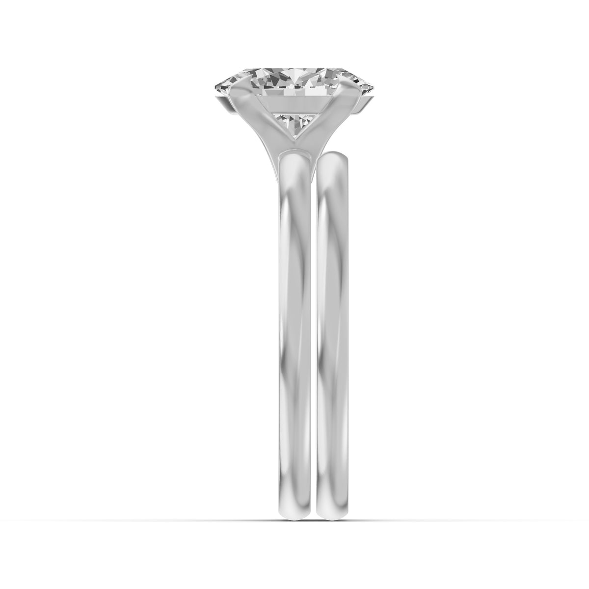 Classic Solitaire Bridal Set — Oval — 2.0 ct 14k White Gold