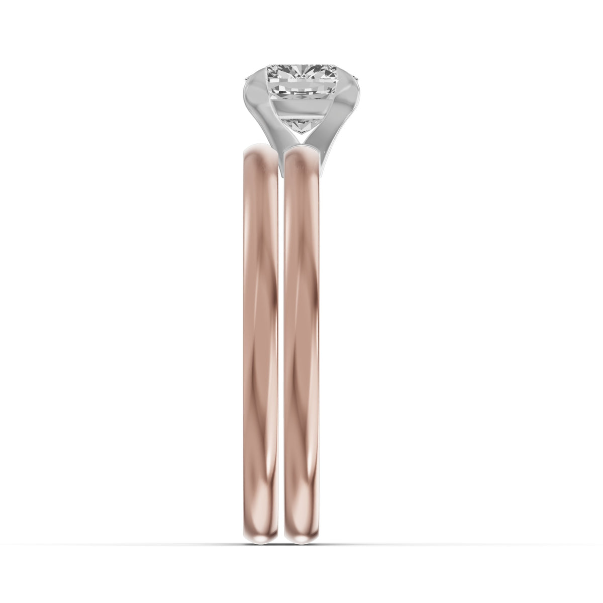 Classic Solitaire Bridal Set — Cushion — 1.0 ct 14k Rose Gold