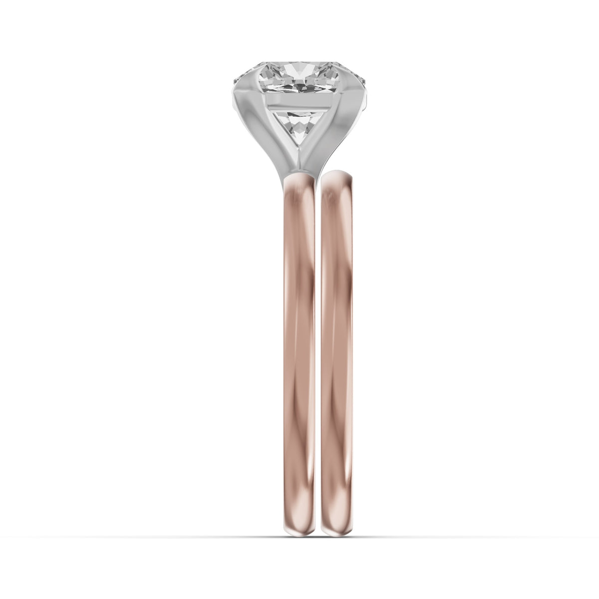 Classic Solitaire Bridal Set — Cushion — 2.0 ct 14k Rose Gold