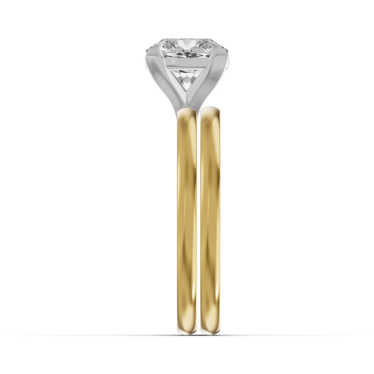 Classic Solitaire Bridal Set — Cushion — 2.0 ct 14k Yellow Gold